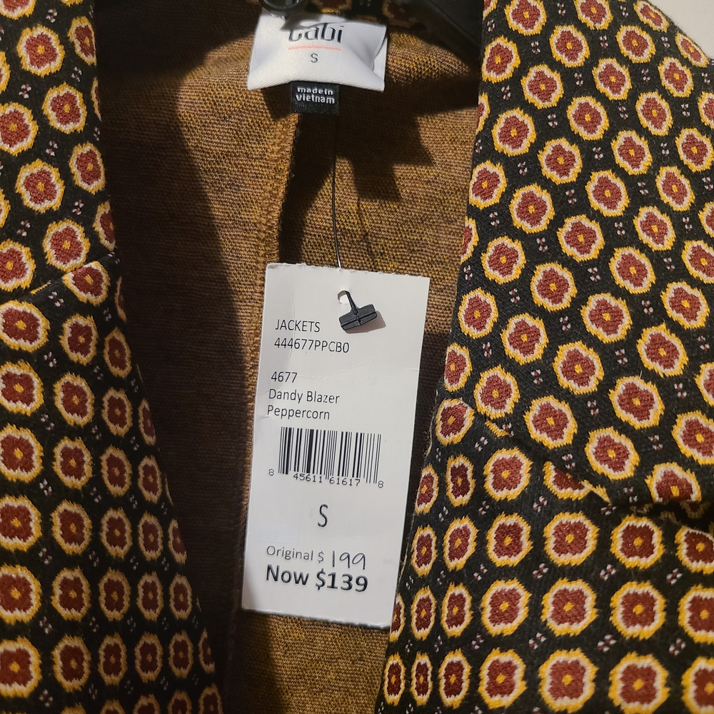 CAbi Black and Gold Patterned Blazer - Picture 2 of 3